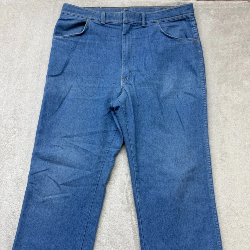 Vintage Wrangler Pants Mens 38x32 Blue Straight Leg Medium Wash‎ Made in USA 90s